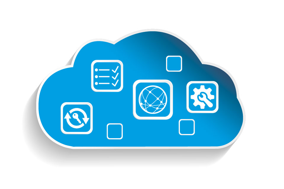 Wolkengrafik, in der sich verschiedene Icons befinden